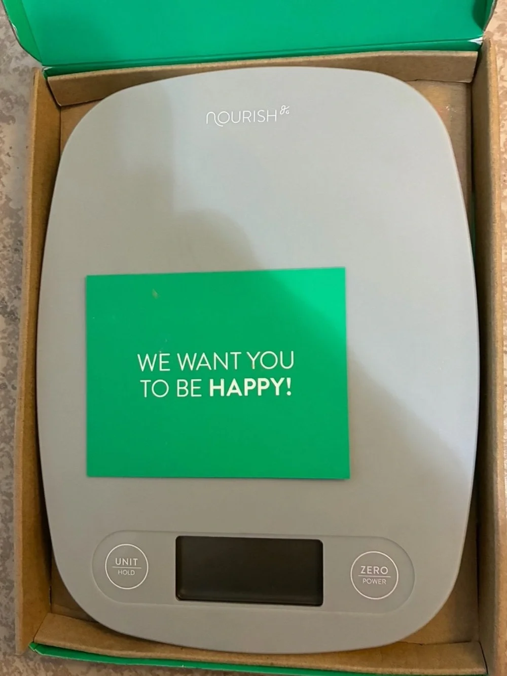 “Nourish” Light Grey Digital Kitchen Scale.